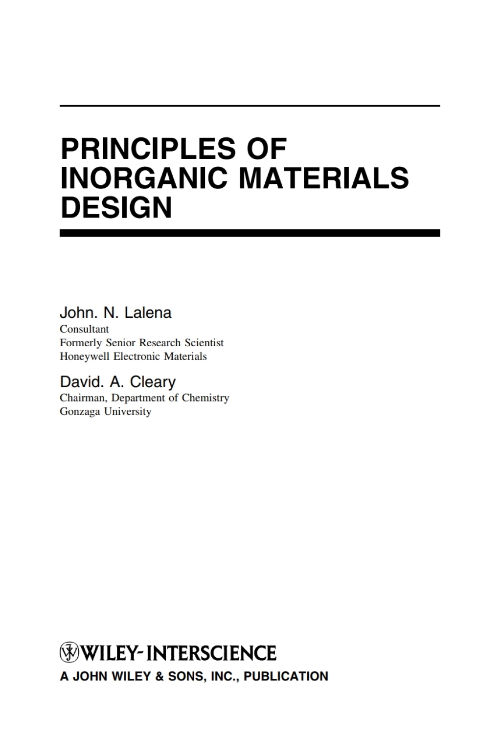 Principles of Inorganic Materials Design 1st Edition â€“ PDF/EPUB Version Downloadable
