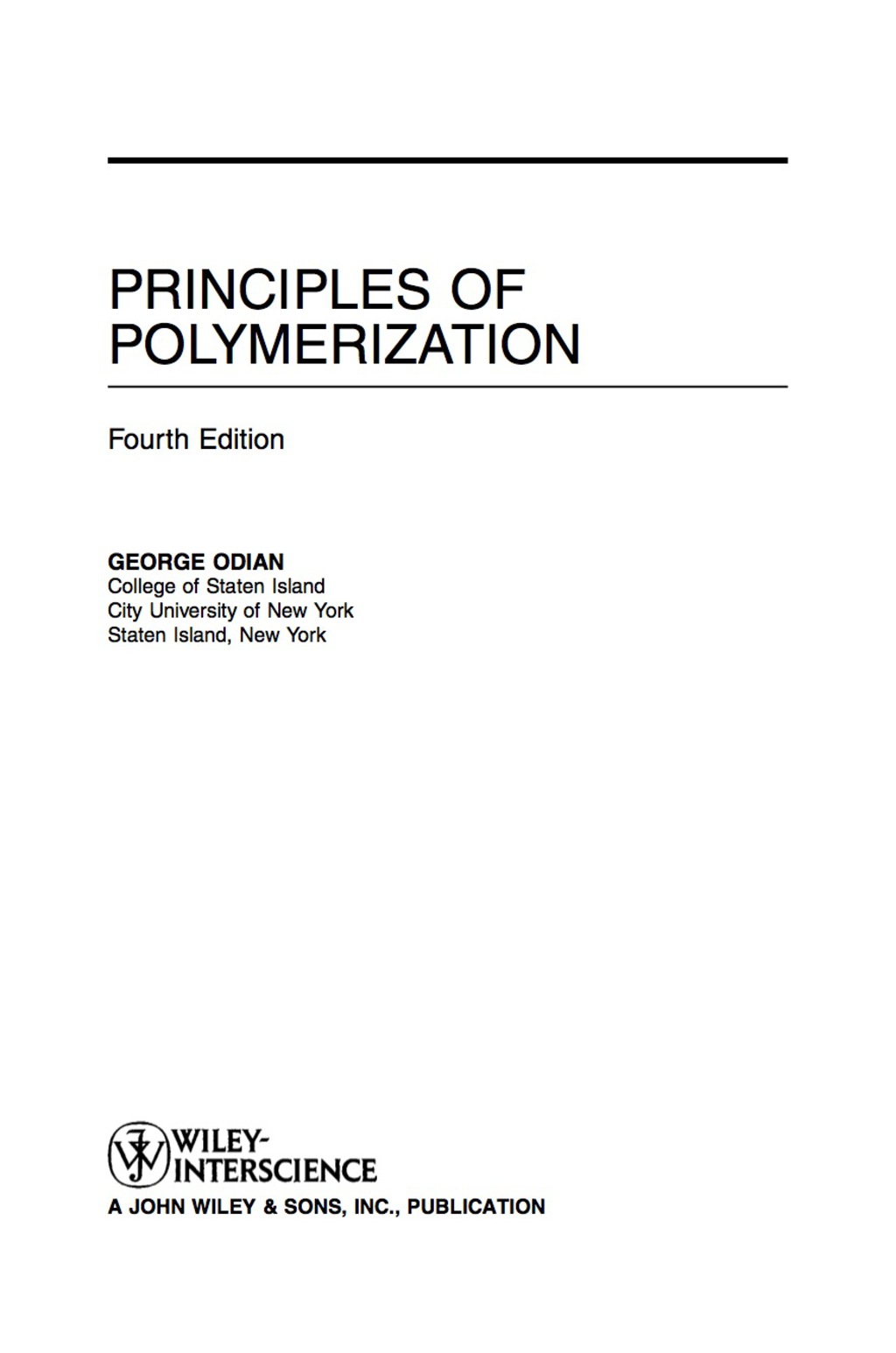 Principles of Polymerization, 4th Edition 4th Edition â€“ PDF/EPUB Version Downloadable