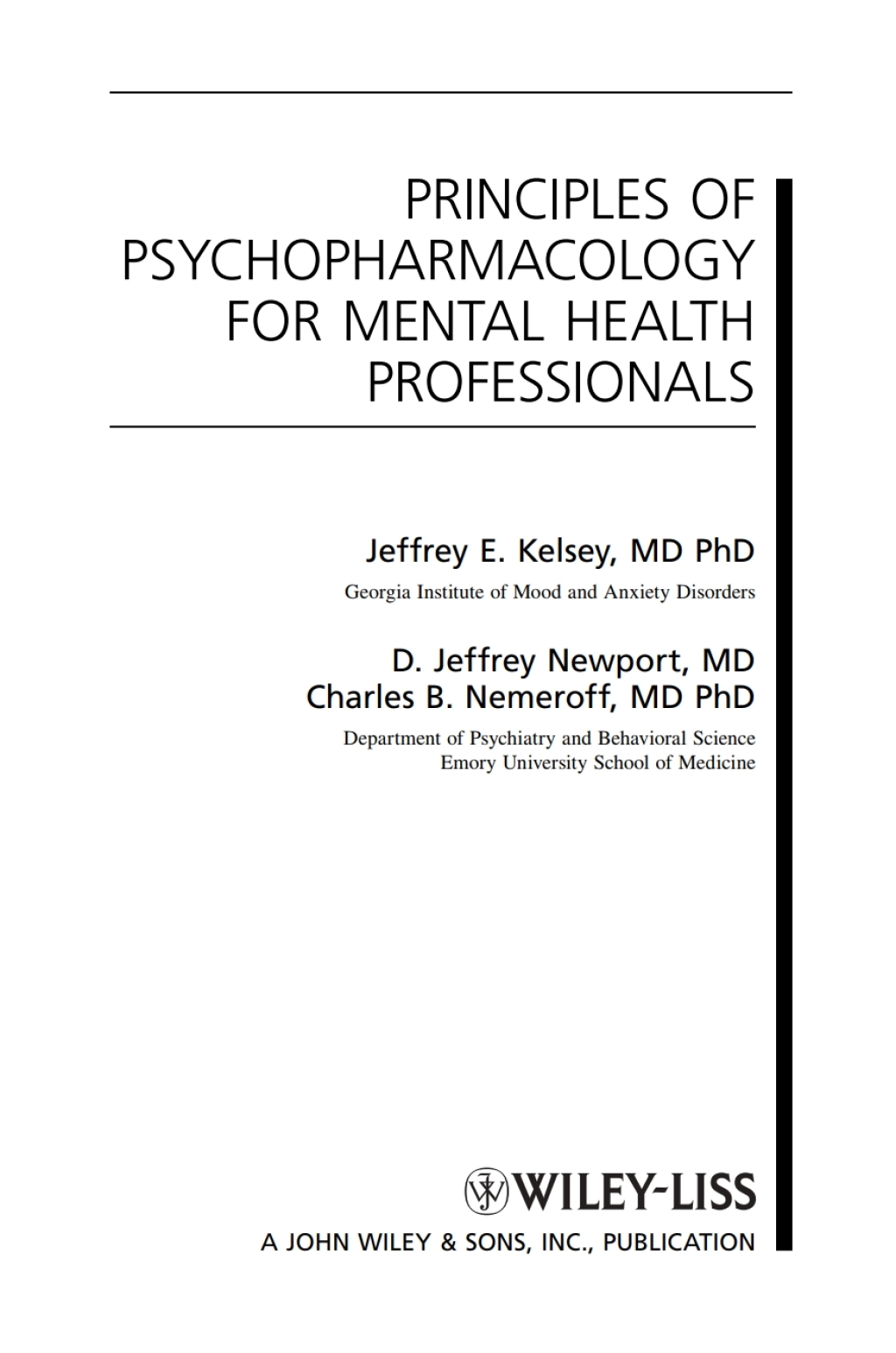 Principles of Psychopharmacology for Mental Health Professionals 1st Edition â€“ PDF/EPUB Version Downloadable