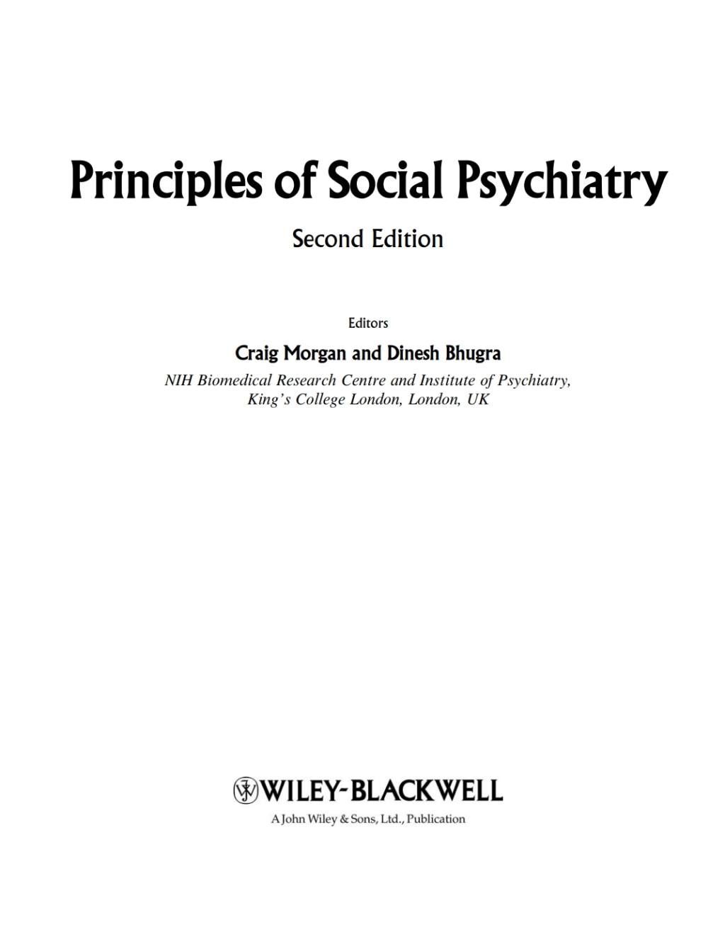 Principles of Social Psychiatry 1st Edition â€“ PDF/EPUB Version Downloadable