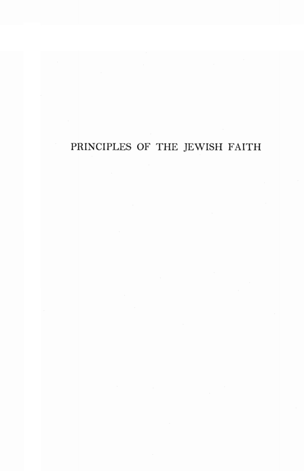 Principles of the Jewish Faith An Analytical Study  â€“ PDF/EPUB Version Downloadable