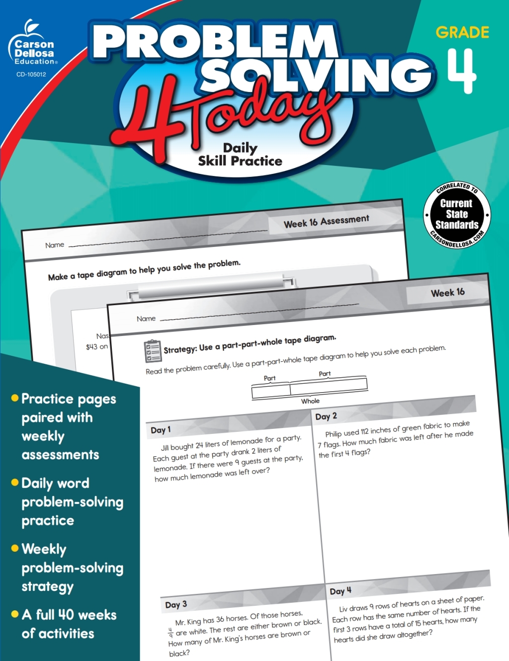 Problem Solving 4 Today, Grade 4 Daily Skill Practice - (PDF/EPUB Version)