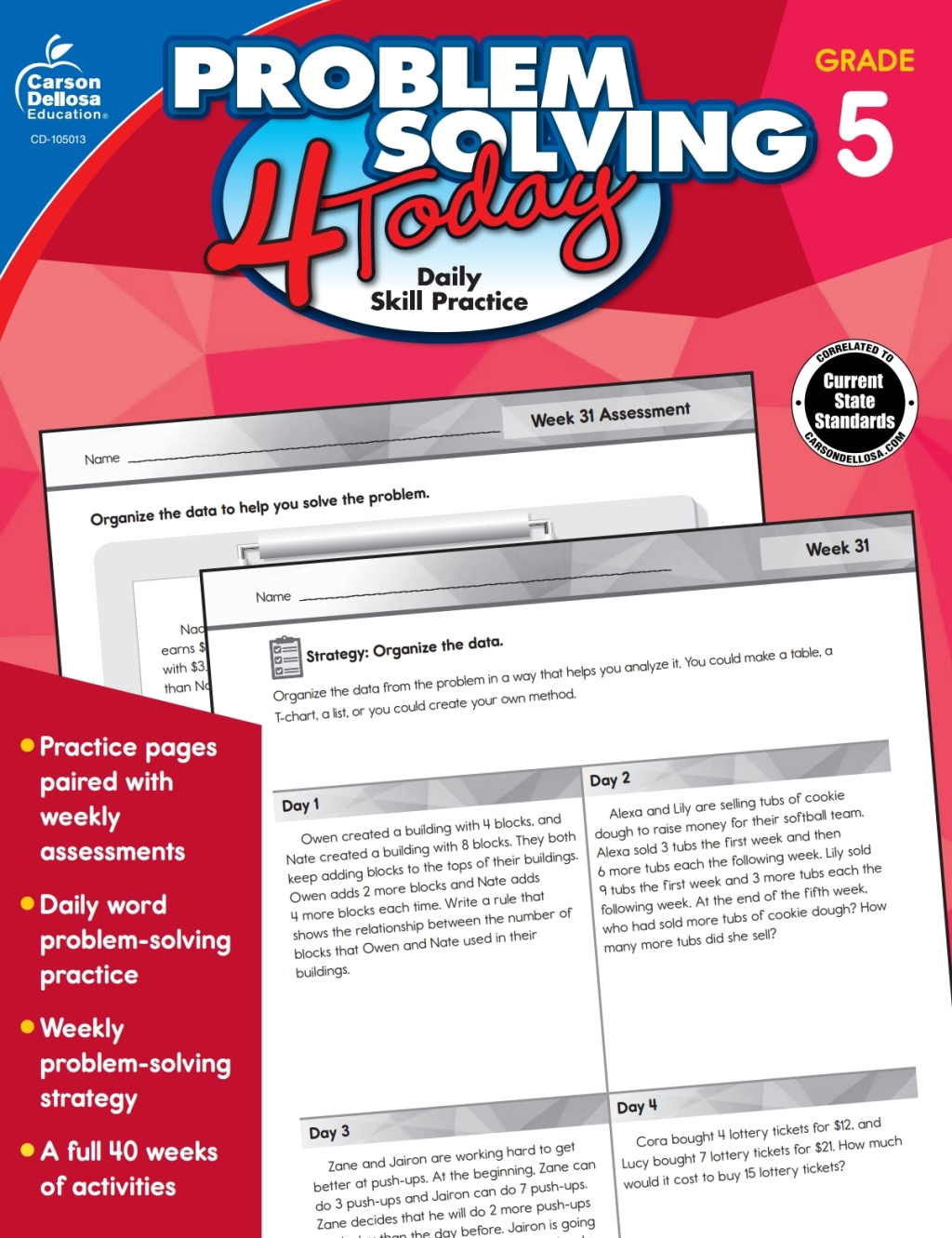 Problem Solving 4 Today, Grade 5 Daily Skill Practice - (PDF/EPUB Version)