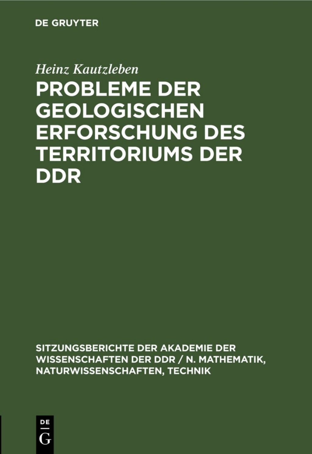 Probleme der geologischen Erforschung des Territoriums der DDR 1st Edition â€“ PDF/EPUB Version Downloadable