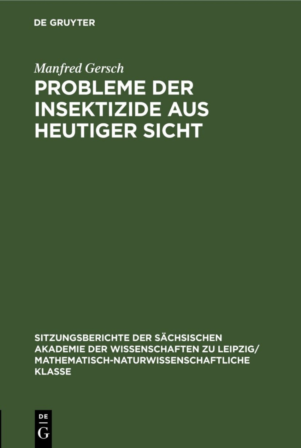 Probleme der Insektizide aus heutiger Sicht 1st Edition â€“ PDF/EPUB Version Downloadable