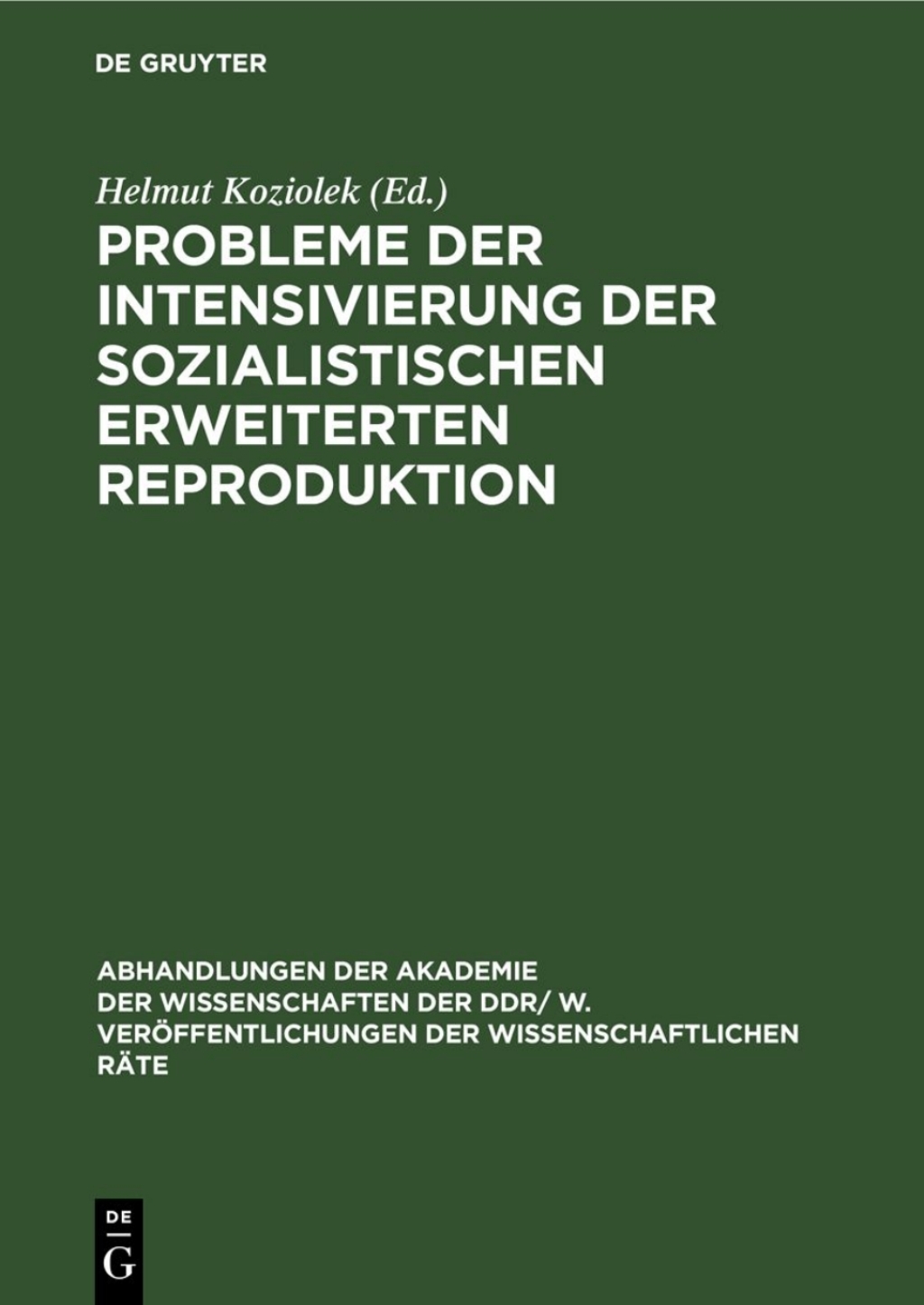 Probleme der Intensivierung der sozialistischen erweiterten Reproduktion 1st Edition â€“ PDF/EPUB Version Downloadable
