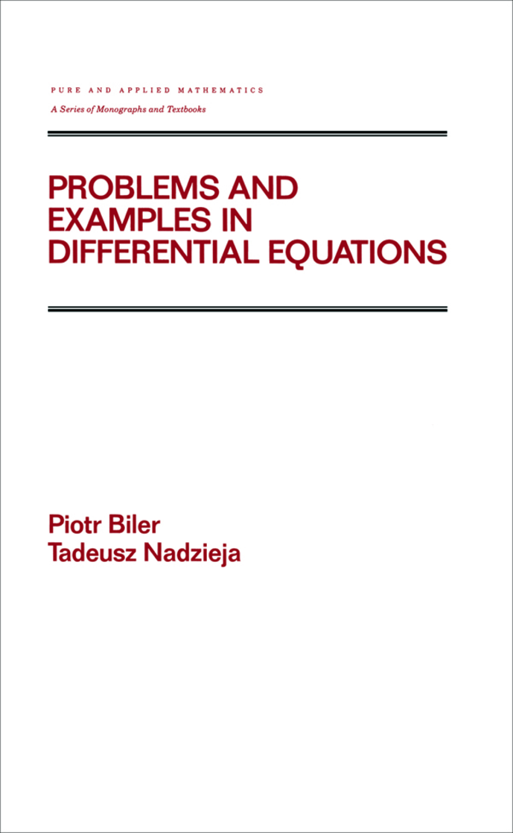 Problems and Examples in Differential Equations 1st Edition â€“ PDF/EPUB Version Downloadable
