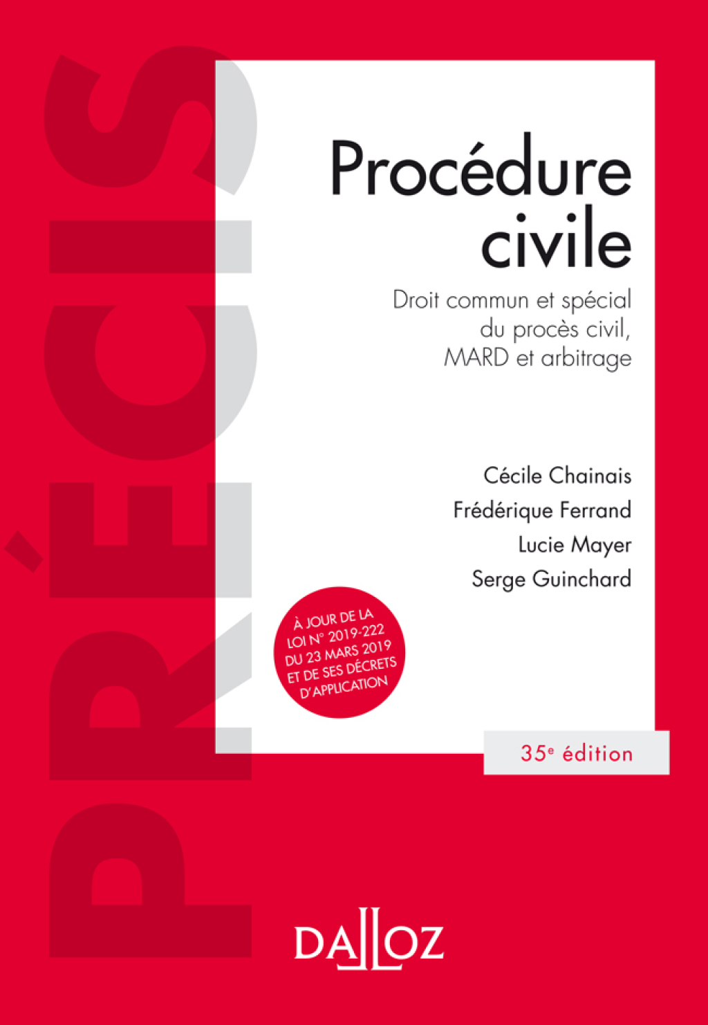 ProcÃ©dure civile - 35e ed. Droit commun et spÃ©cial du procÃ¨s civil, MARD et arbitrage  â€“ PDF/EPUB Version Downloadable