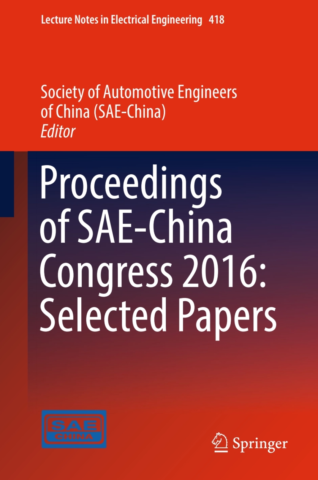 Proceedings of SAE-China Congress 2016 Selected Papers 1st Edition â€“ PDF/EPUB Version Downloadable