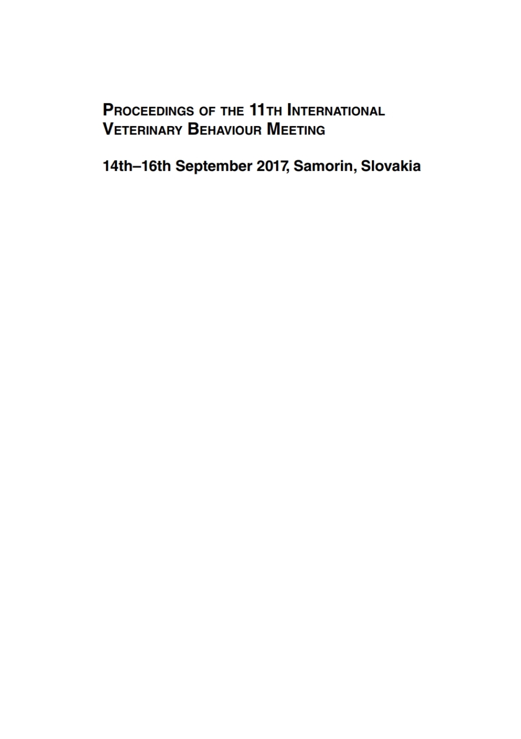 Proceedings of the 11th International Veterinary Behaviour Meeting 1st Edition – PDF/EPUB Version Downloadable Proceedings of the 11th International Veterinary Behaviour Meeting 1st Edition – PDF/EPUB Version Downloadable - Image 1