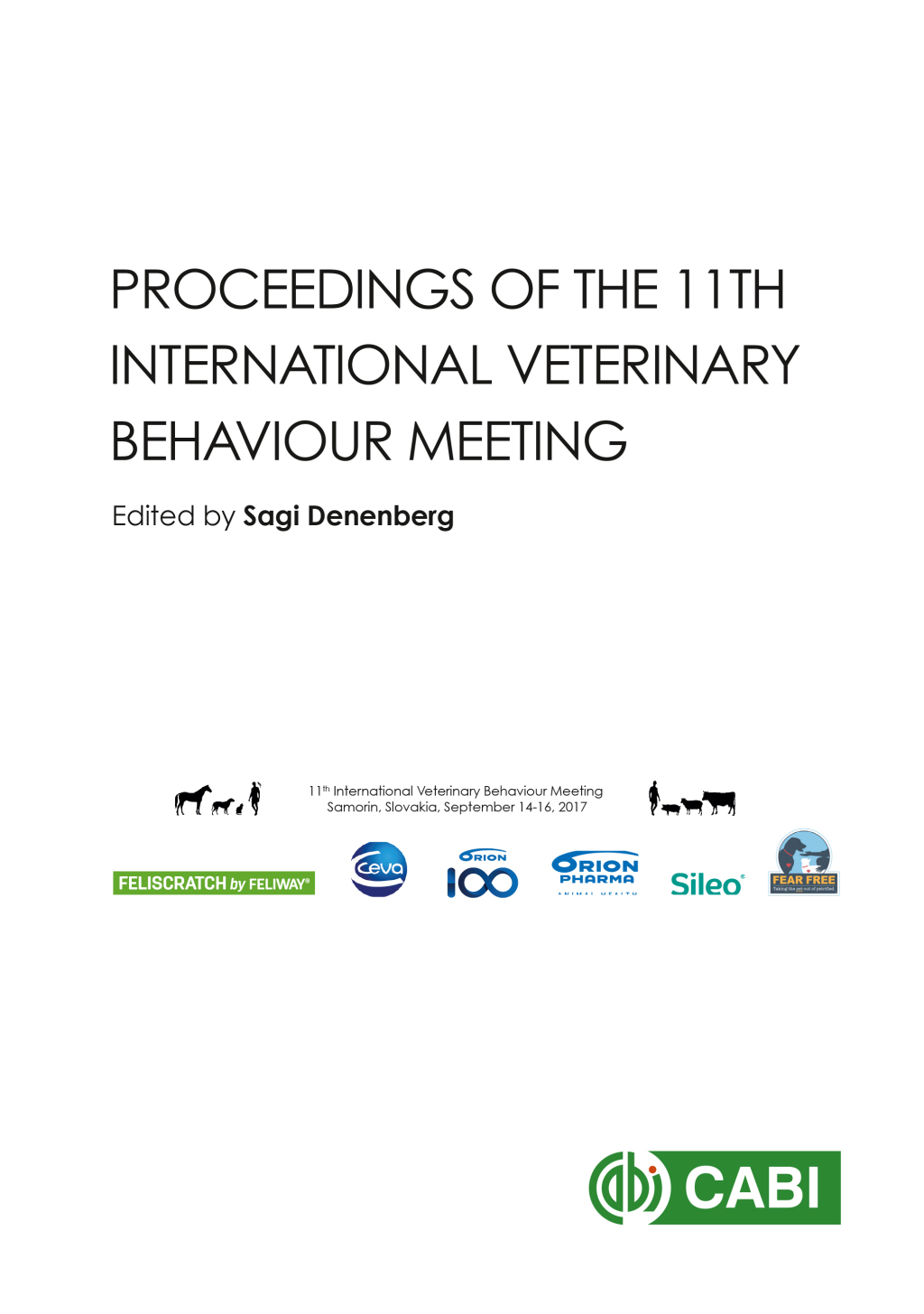 Proceedings of the 11th International Veterinary Behaviour Meeting 1st Edition â€“ PDF/EPUB Version Downloadable