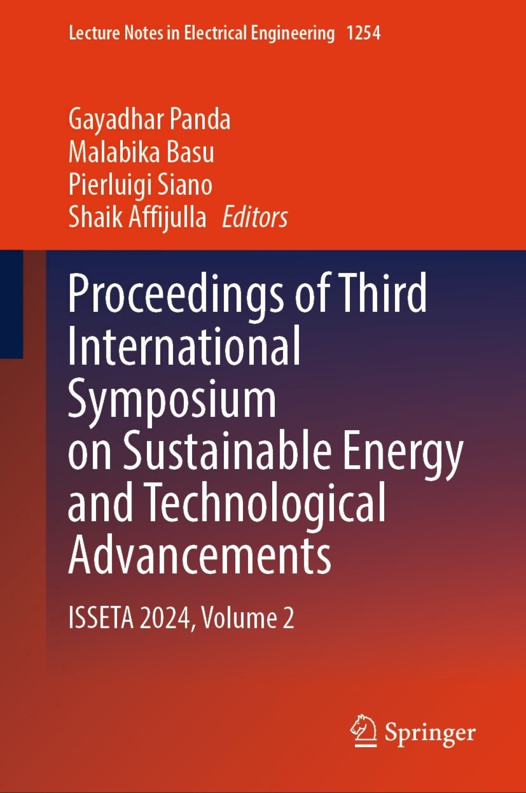 Proceedings of Third International Symposium on Sustainable Energy and Technological Advancements ISSETA 2024, Volume 2  â€“ PDF/EPUB Version Downloadable