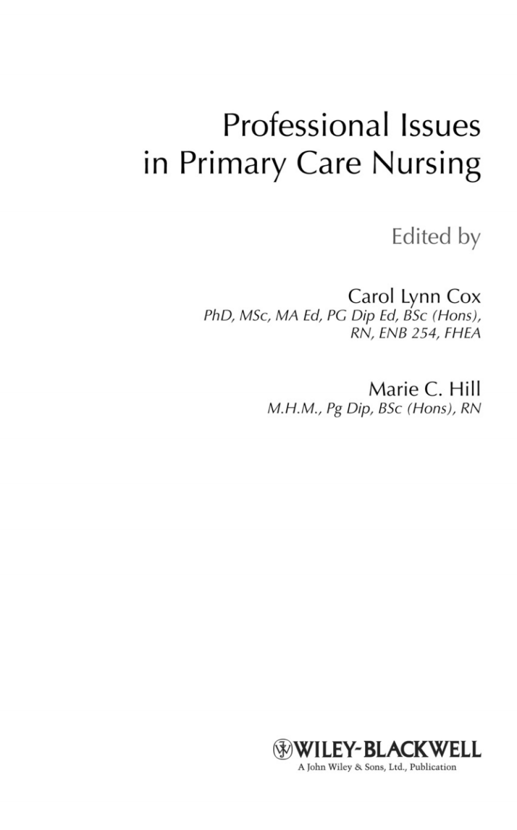 Professional Issues in Primary Care Nursing 1st Edition â€“ PDF/EPUB Version Downloadable
