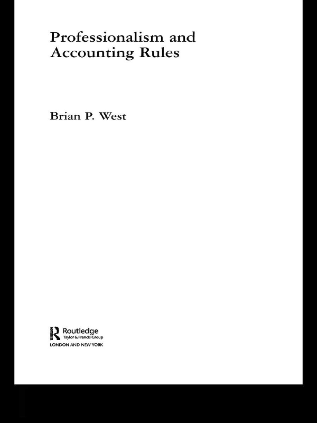 Professionalism and Accounting Rules 1st Edition â€“ PDF/EPUB Version Downloadable