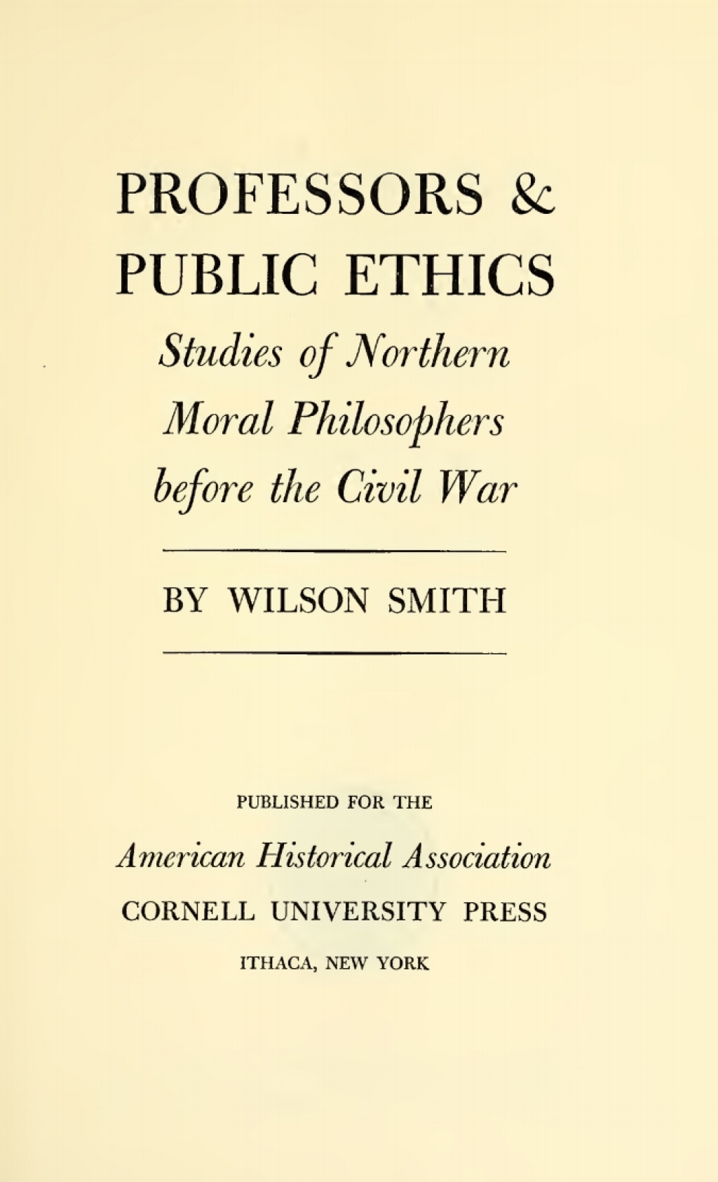Professors and Public Ethics Studies of Northern Moral Philosophers before the Civil War  â€“ PDF/EPUB Version Downloadable