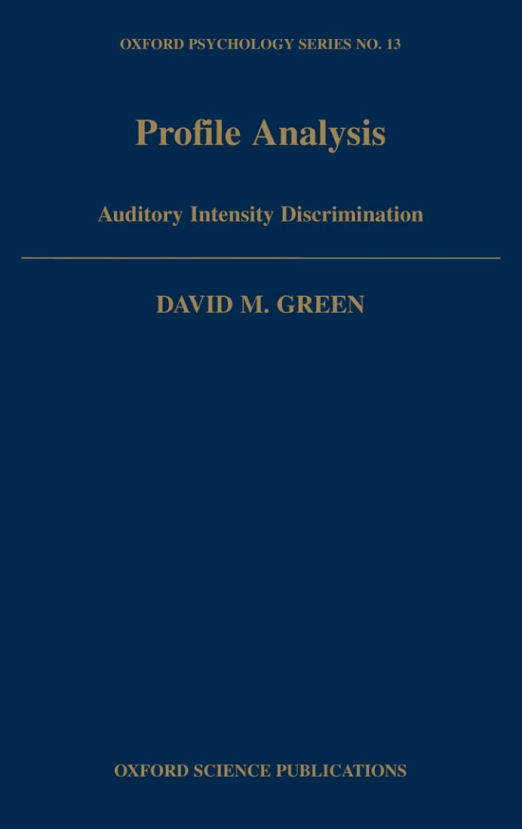 Profile Analysis Auditory Intensity Discrimination  â€“ PDF/EPUB Version Downloadable