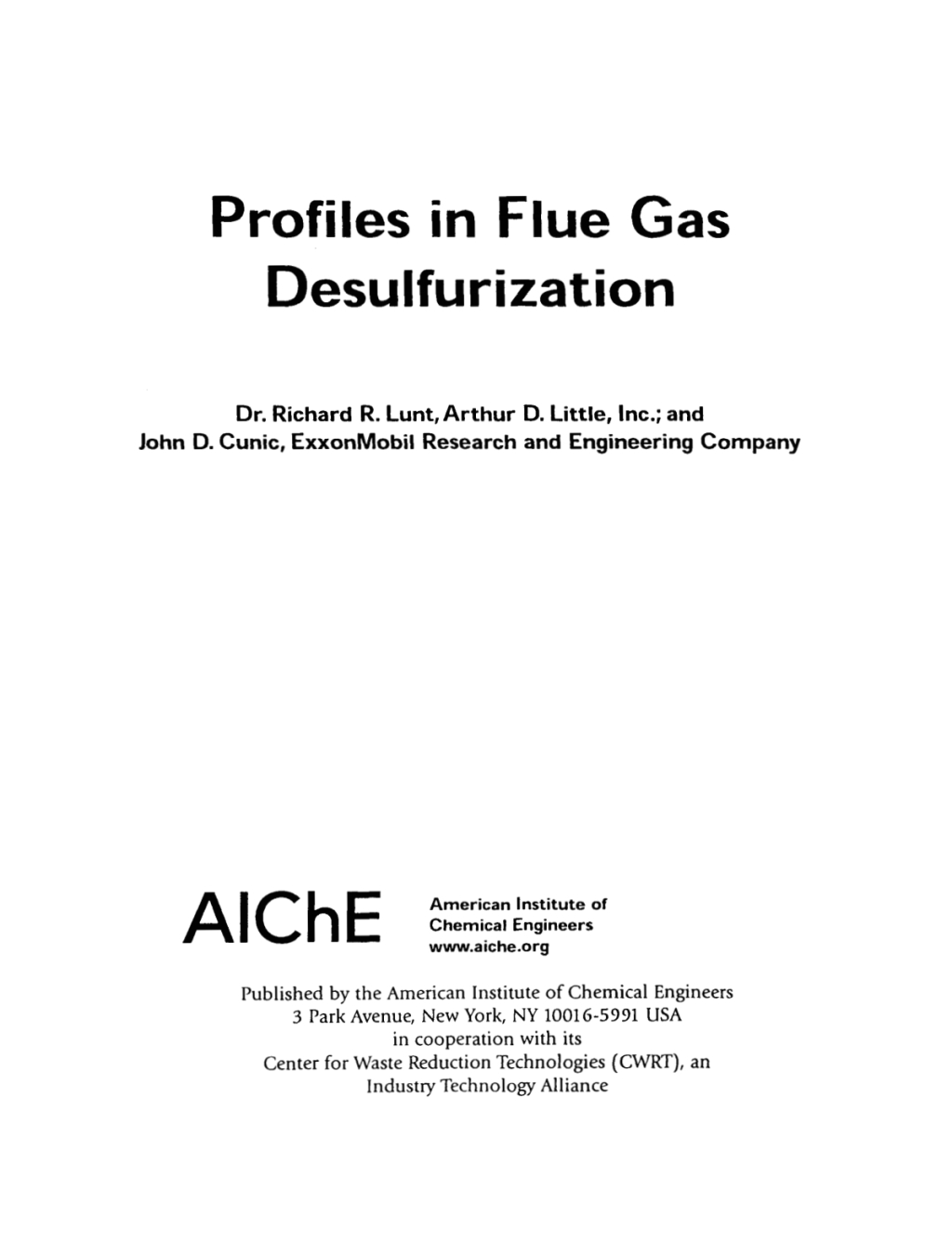 Profiles in Flue Gas Desulfurization 1st Edition â€“ PDF/EPUB Version Downloadable