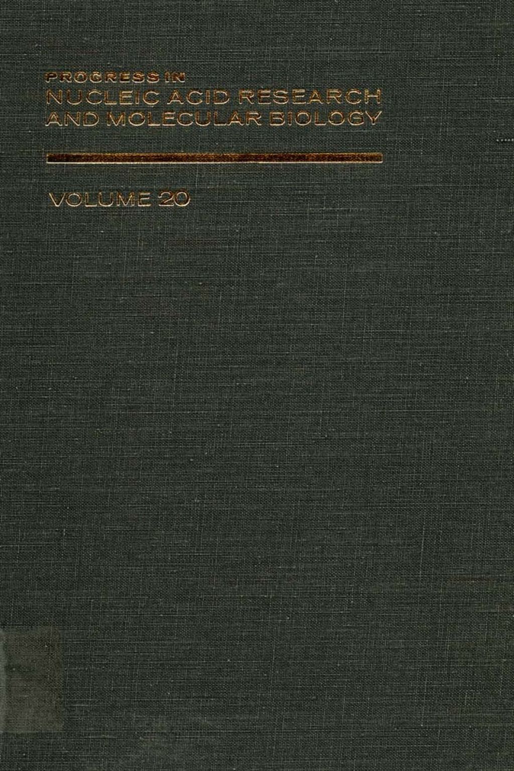 PROG NUCLEIC ACID RES&MOLECULAR BIO V20  â€“ PDF/EPUB Version Downloadable
