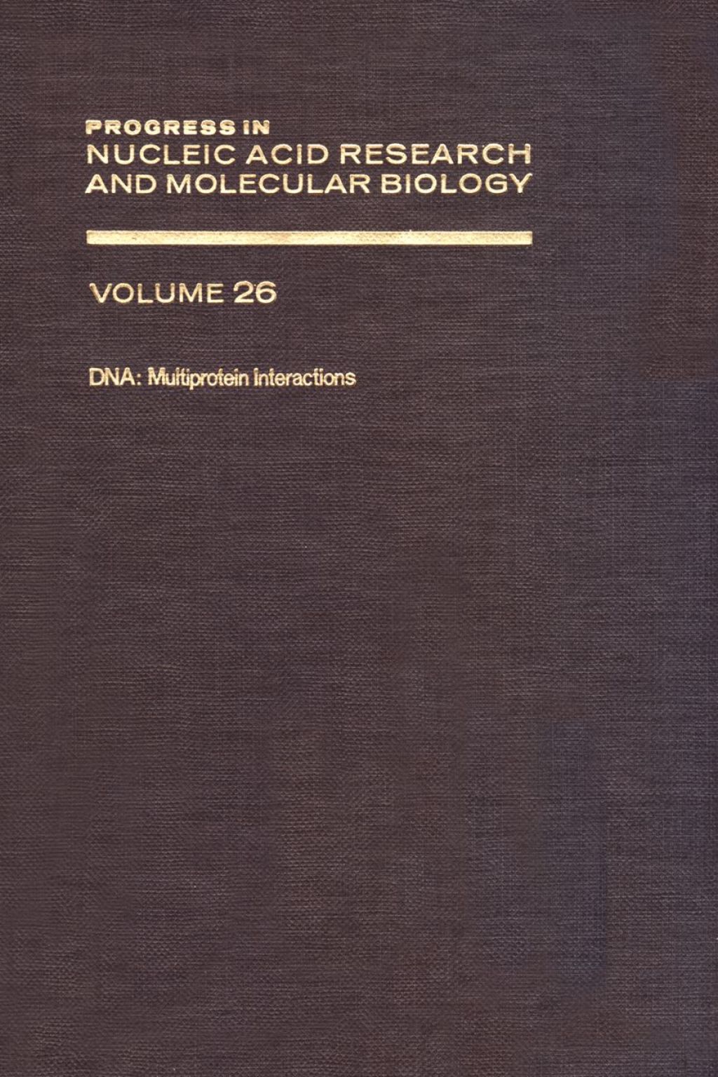 PROG NUCLEIC ACID RES&MOLECULAR BIO V26  â€“ PDF/EPUB Version Downloadable