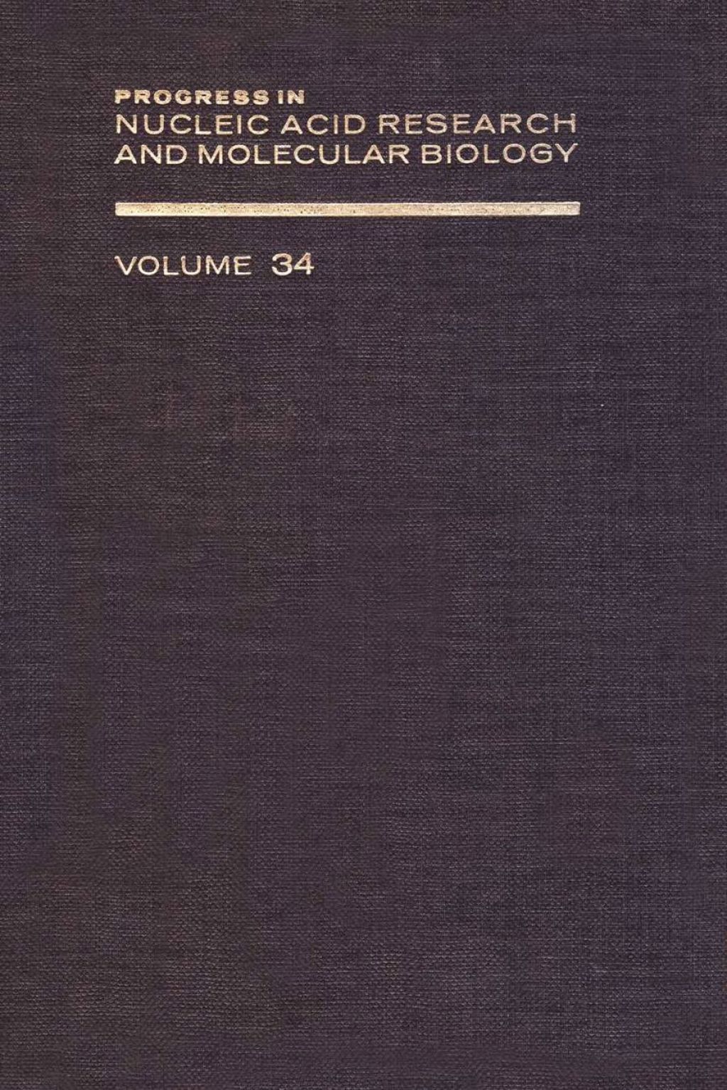 PROG NUCLEIC ACID RES&MOLECULAR BIO V34  â€“ PDF/EPUB Version Downloadable