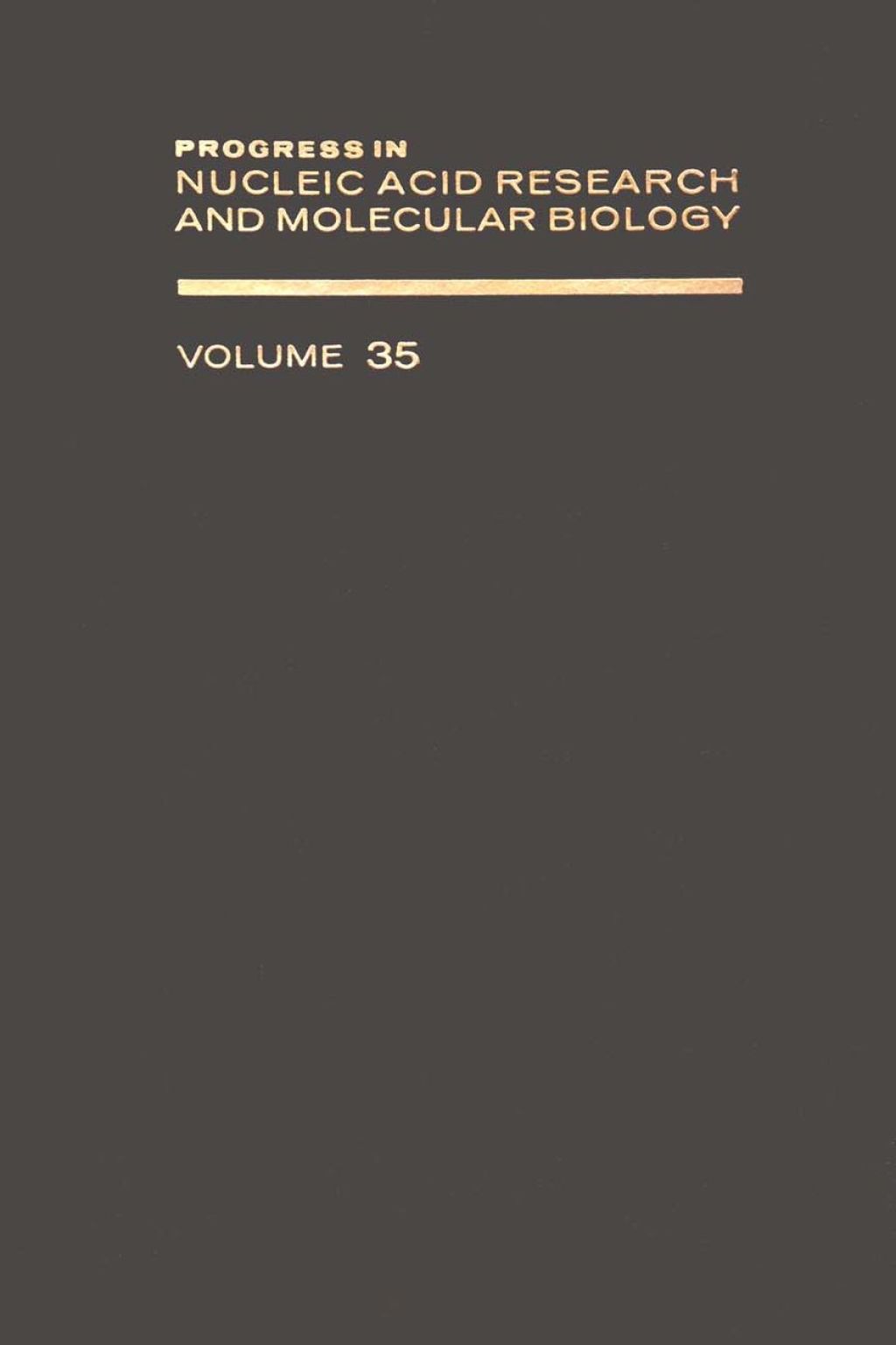 PROG NUCLEIC ACID RES&MOLECULAR BIO V35  â€“ PDF/EPUB Version Downloadable