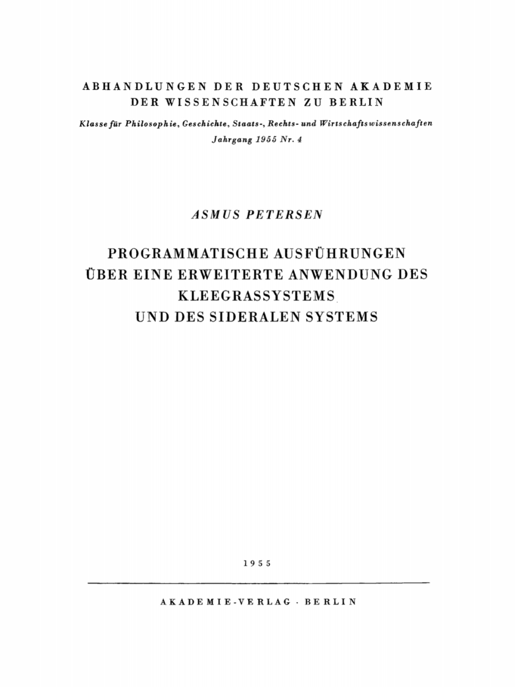 Programmatische AusfÃ¼hrungen Ã¼ber eine erweiterte Anwendung des Kleegrassystems und des sideralen Systems 1st Edition â€“ PDF/EPUB Version Downloadable