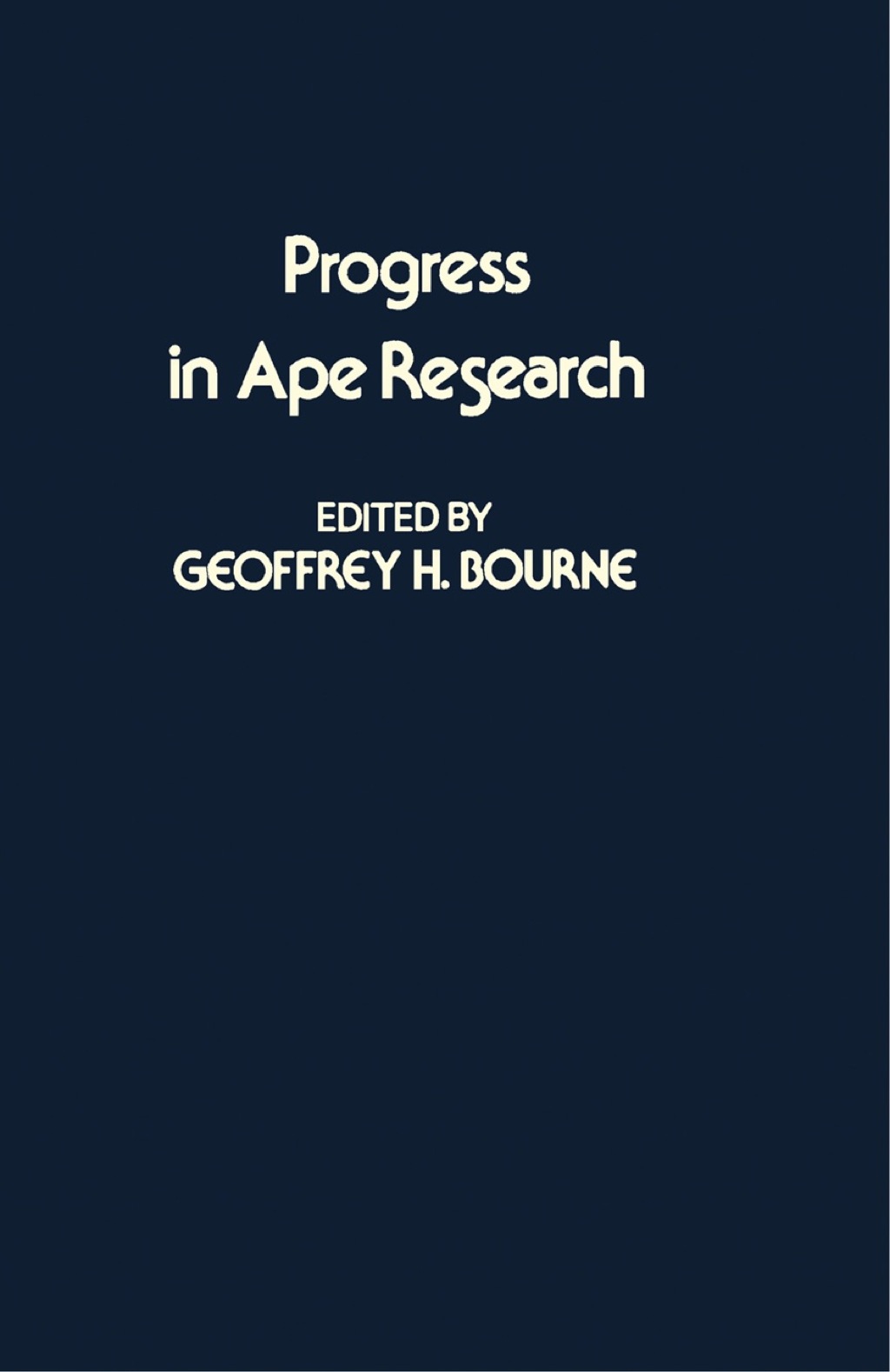 Progress in Ape Research  â€“ PDF/EPUB Version Downloadable