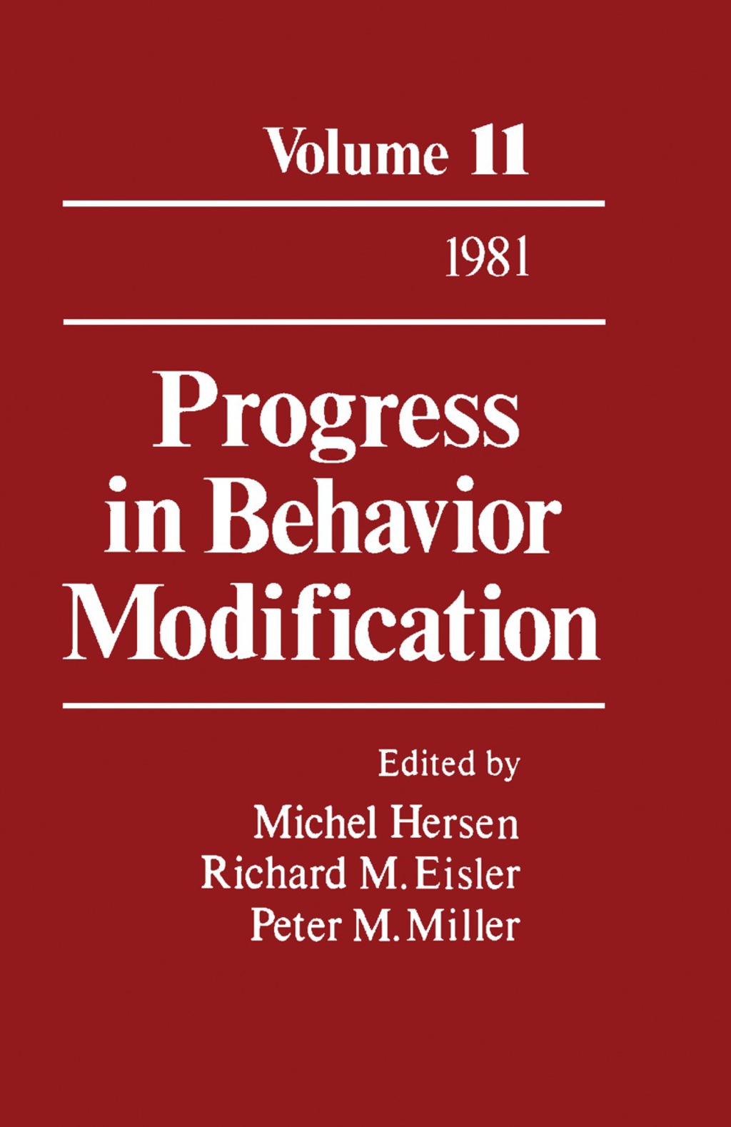 Progress in Behavior Modification Volume 11  â€“ PDF/EPUB Version Downloadable