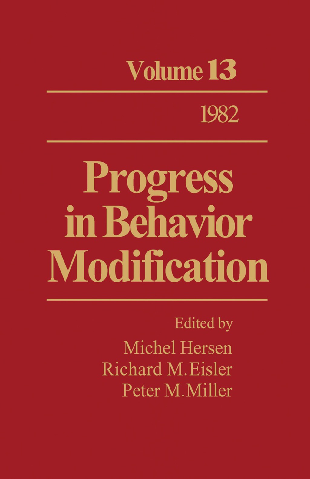 Progress in Behavior Modification Volume 13  â€“ PDF/EPUB Version Downloadable