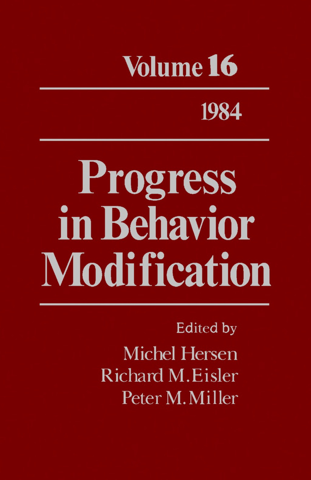 Progress in Behavior Modification Volume 16  â€“ PDF/EPUB Version Downloadable