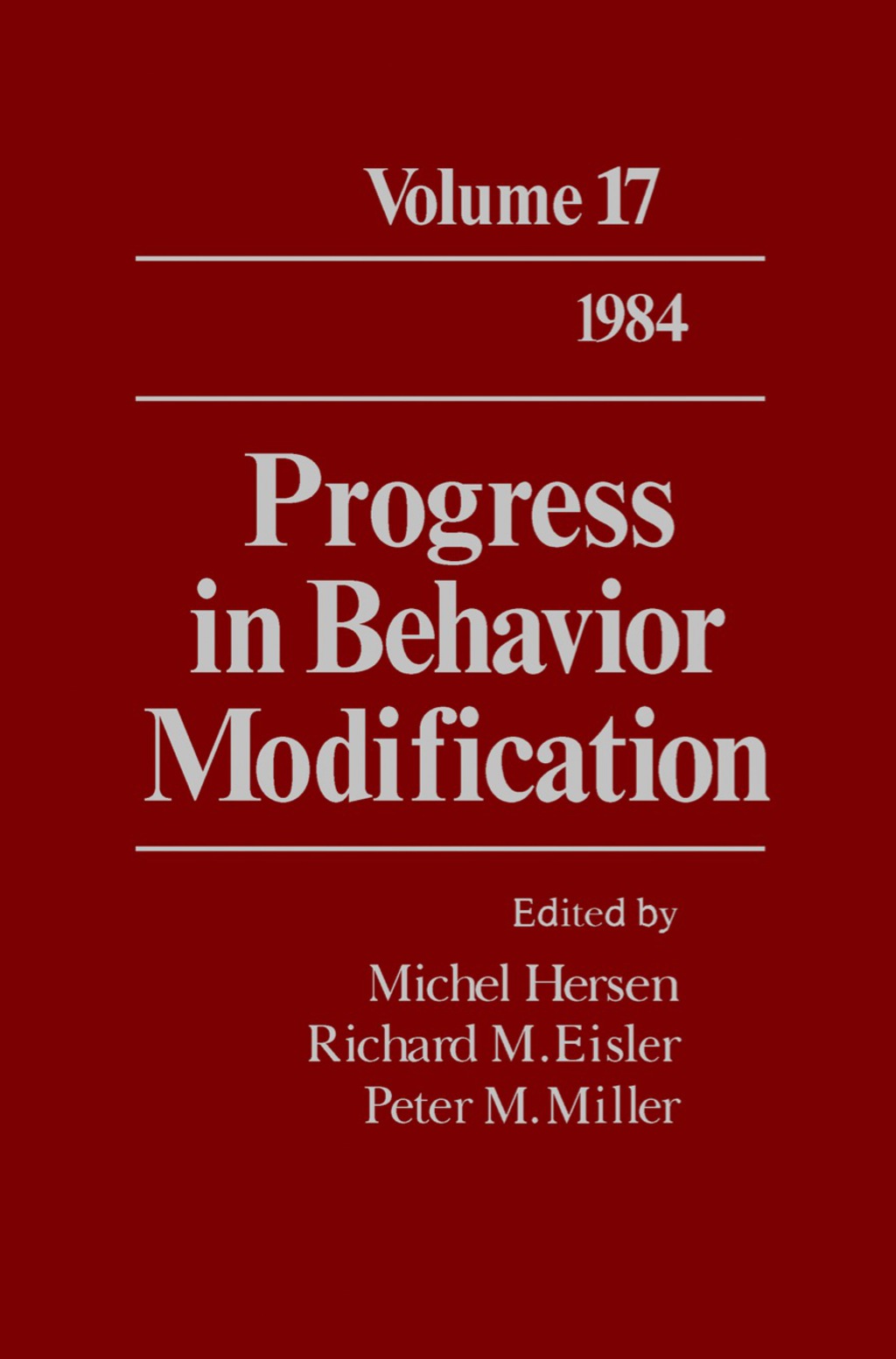 Progress in Behavior Modification Volume 17  â€“ PDF/EPUB Version Downloadable
