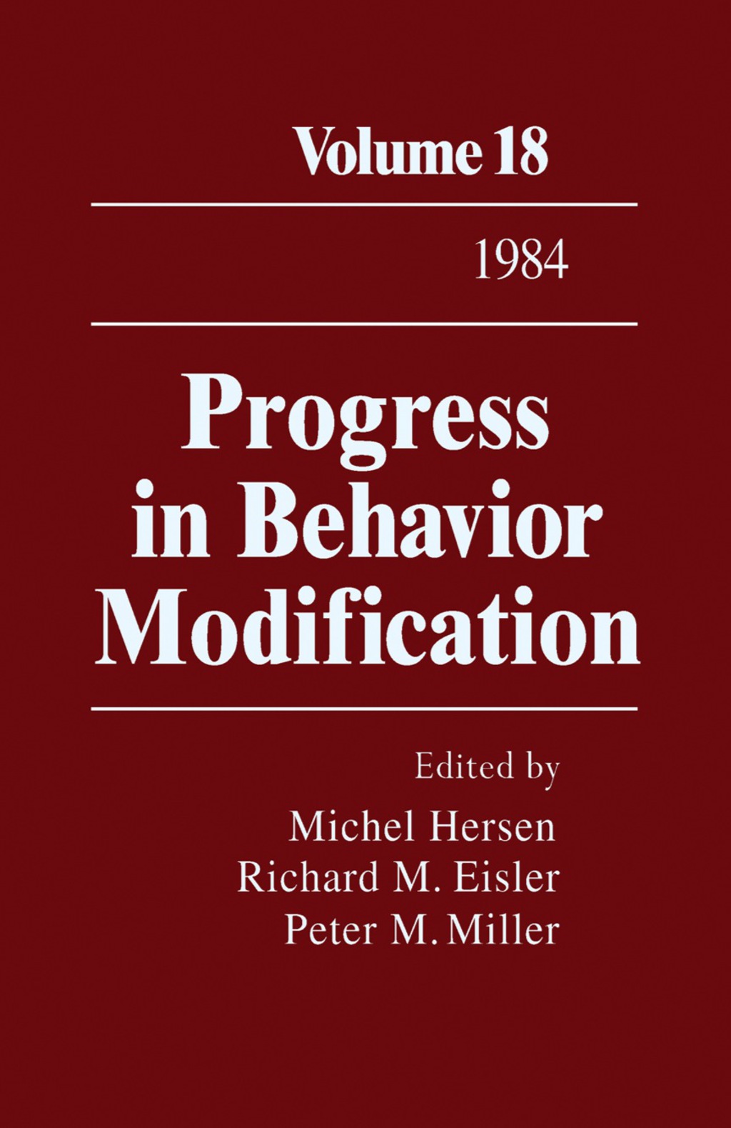 Progress in Behavior Modification Volume 18  â€“ PDF/EPUB Version Downloadable