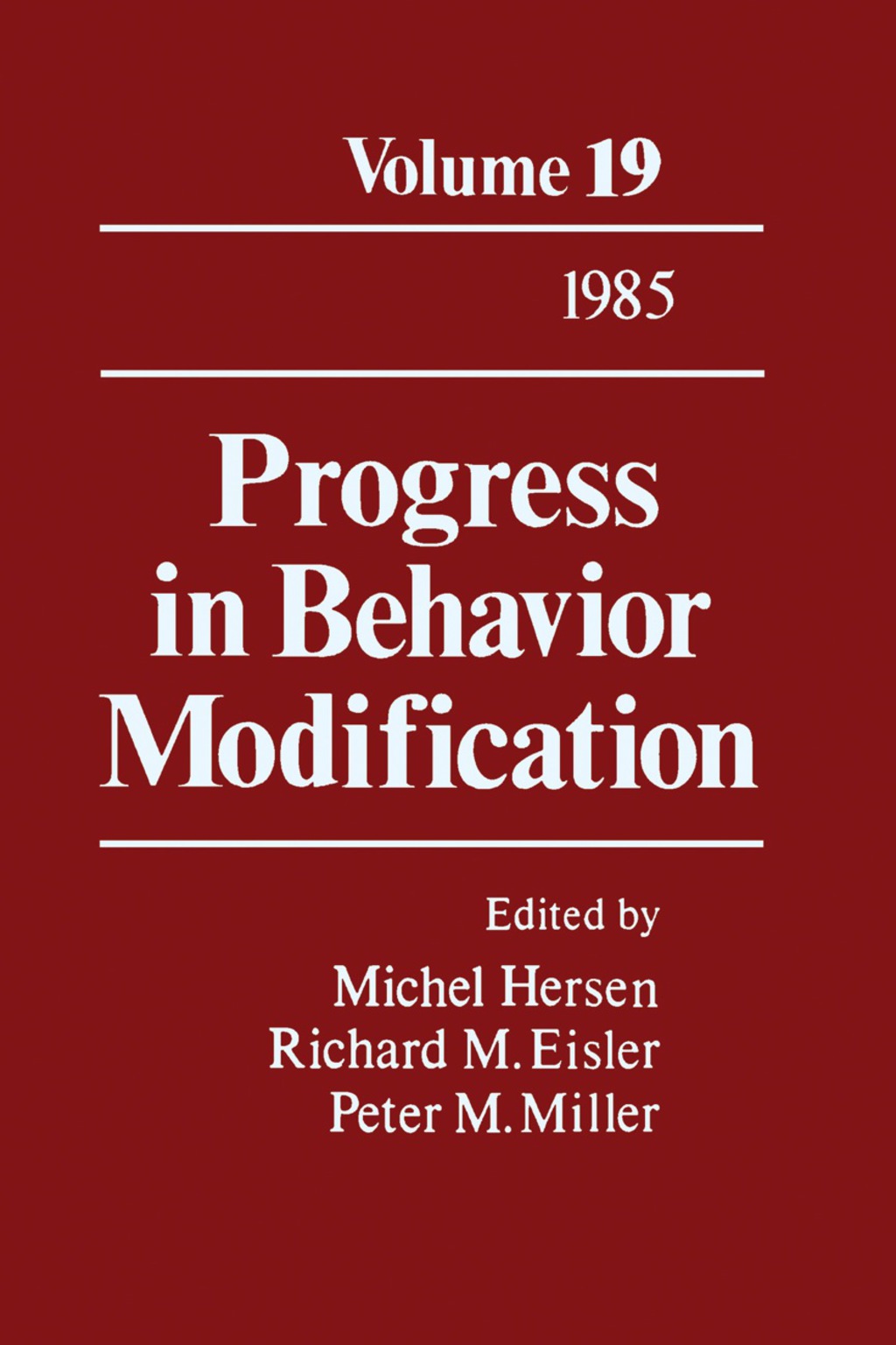 Progress in Behavior Modification Volume 19  â€“ PDF/EPUB Version Downloadable