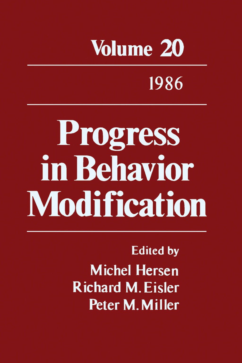 Progress in Behavior Modification Volume 20  â€“ PDF/EPUB Version Downloadable