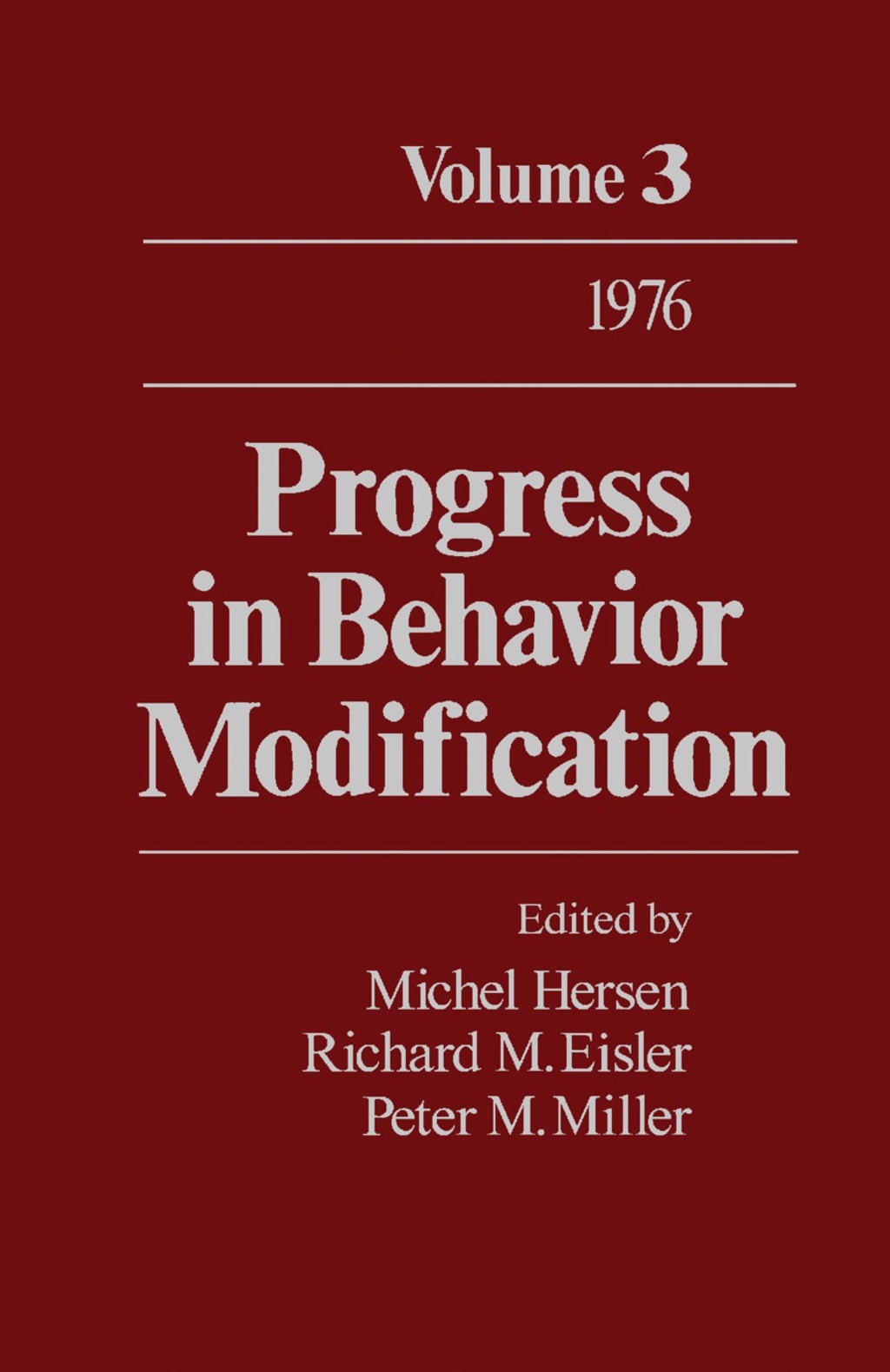 Progress in Behavior Modification Volume 3  â€“ PDF/EPUB Version Downloadable