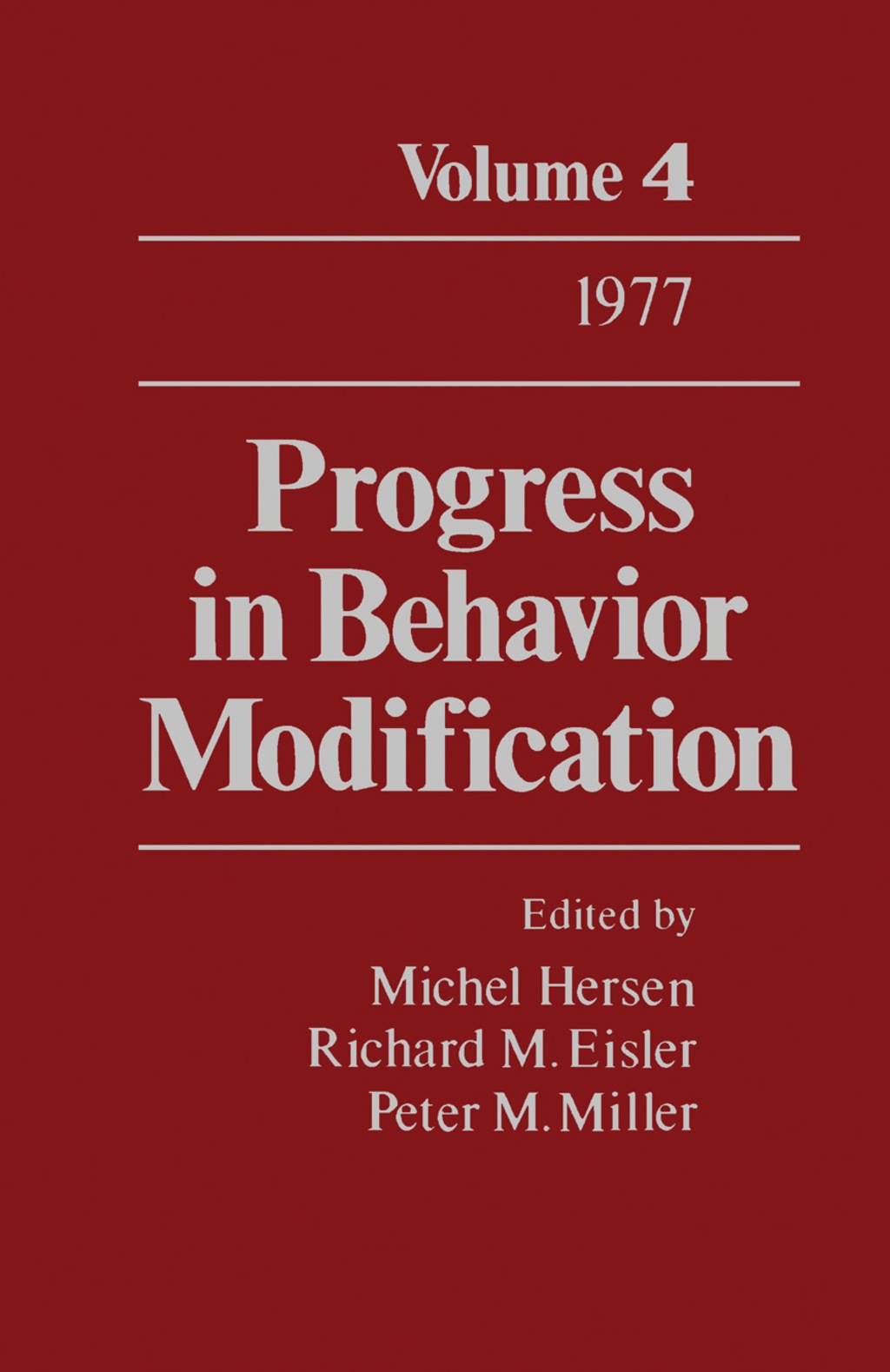 Progress in Behavior Modification Volume 4  â€“ PDF/EPUB Version Downloadable