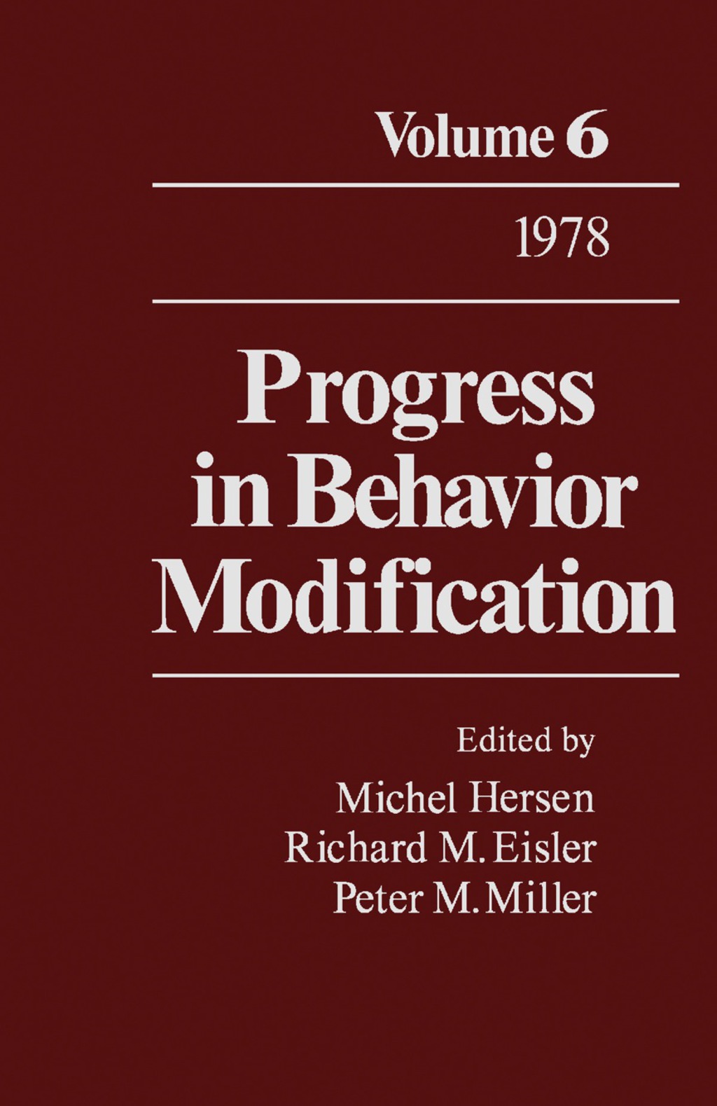 Progress in Behavior Modification Volume 6  â€“ PDF/EPUB Version Downloadable
