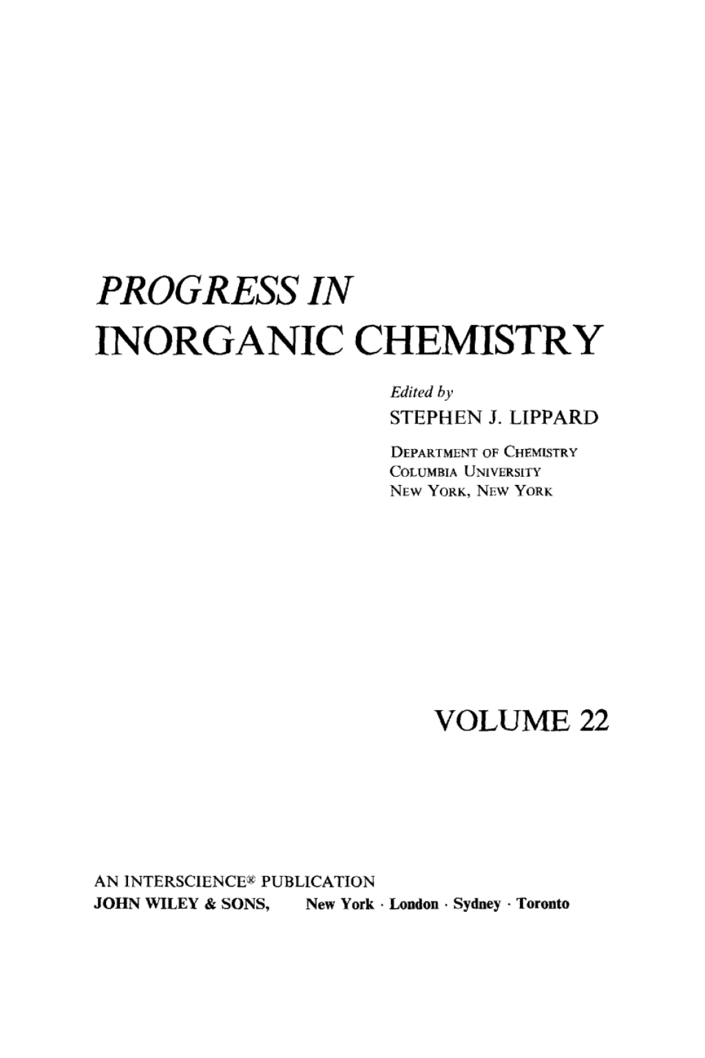 Progress in Inorganic Chemistry 1st Edition â€“ PDF/EPUB Version Downloadable