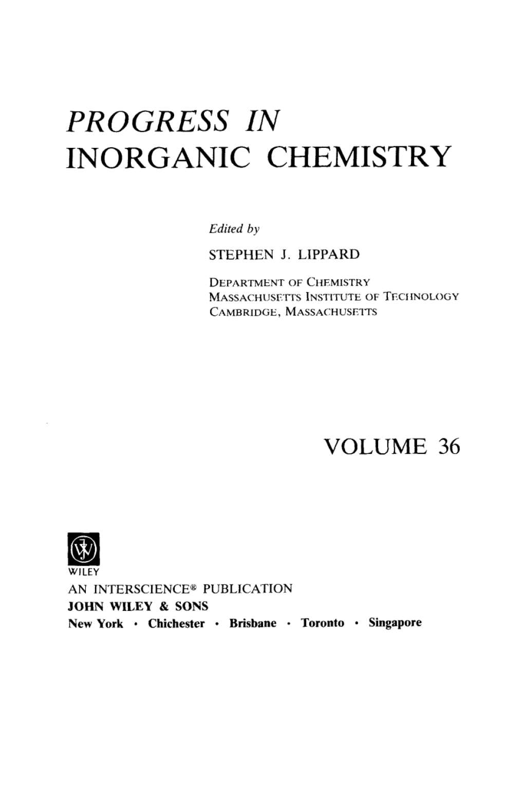 Progress in Inorganic Chemistry 1st Edition â€“ PDF/EPUB Version Downloadable