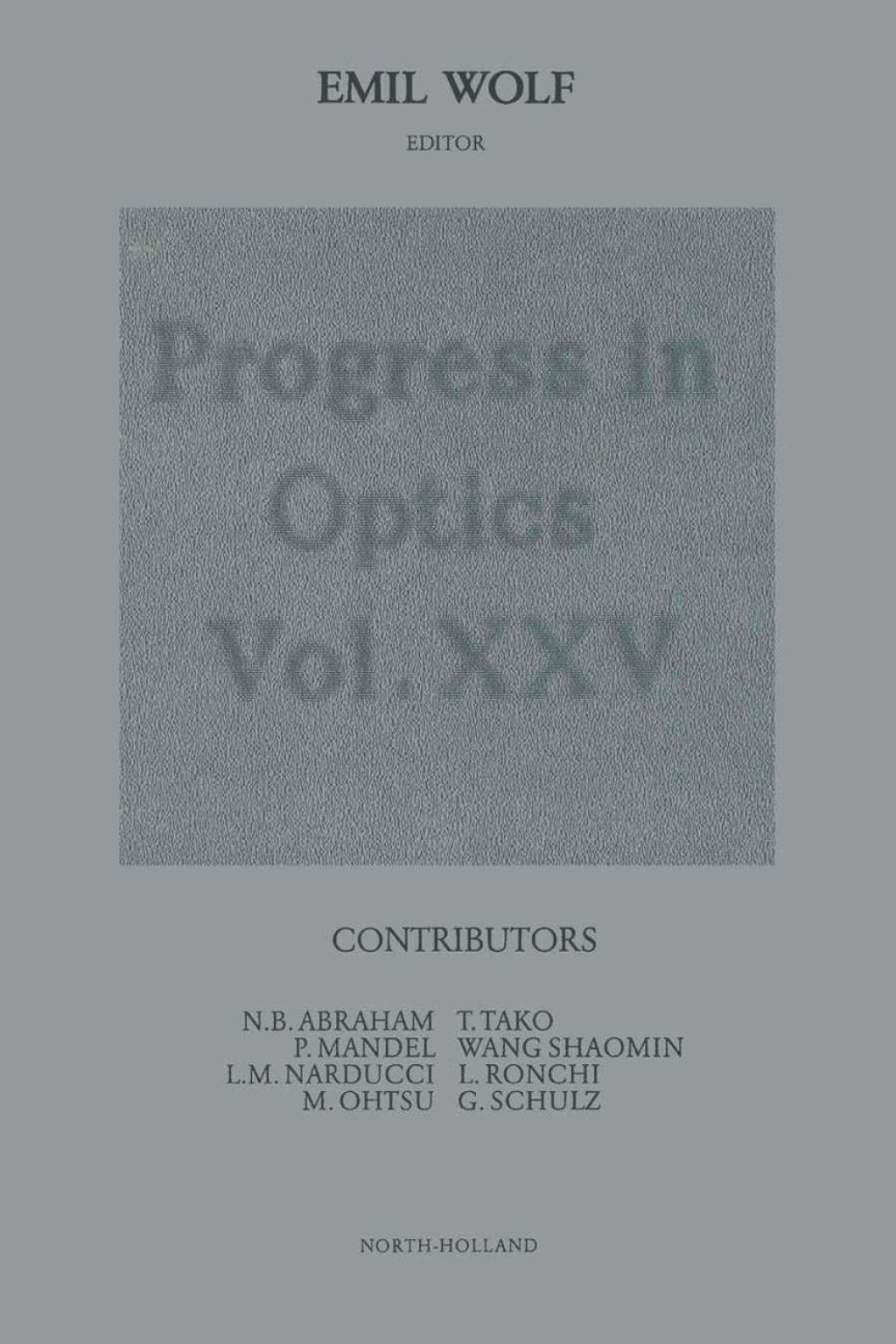 Progress in Optics Volume 25  â€“ PDF/EPUB Version Downloadable