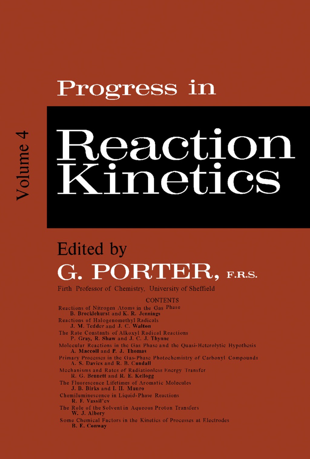 Progress in Reaction Kinetics Volume 4  â€“ PDF/EPUB Version Downloadable