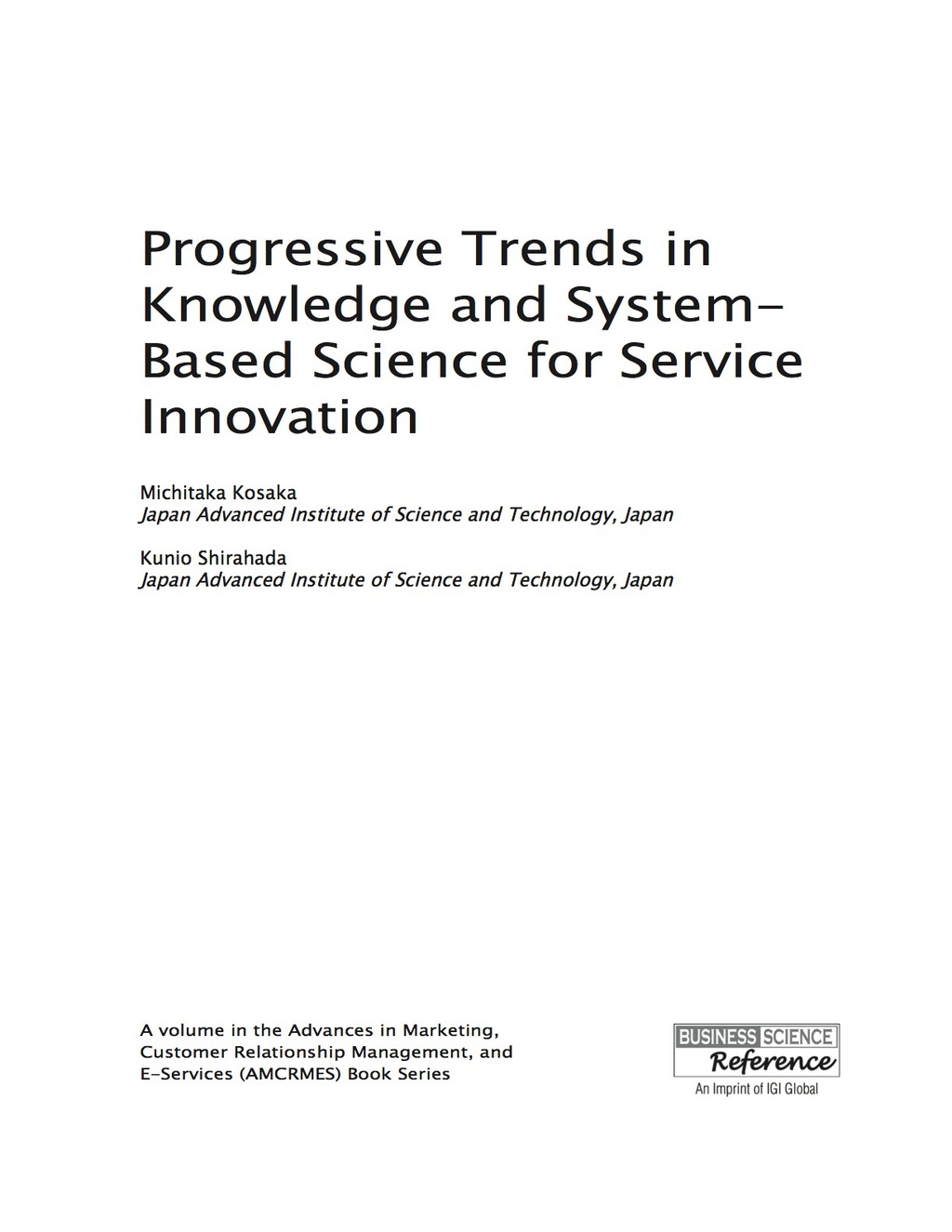 Progressive Trends in Knowledge and System-Based Science for Service Innovation  â€“ PDF/EPUB Version Downloadable