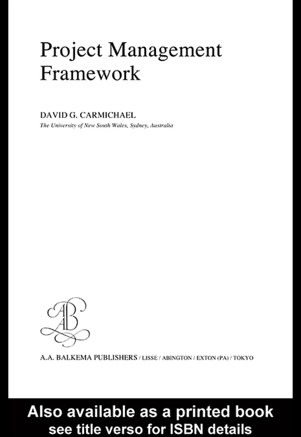 Project Management Framework 1st Edition â€“ PDF/EPUB Version Downloadable