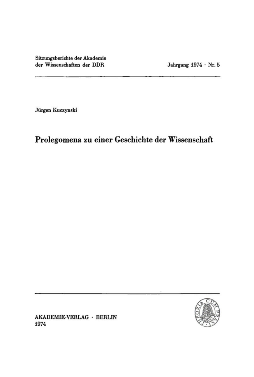 Prolegomena zu einer Geschichte der Wissenschaft 1st Edition â€“ PDF/EPUB Version Downloadable
