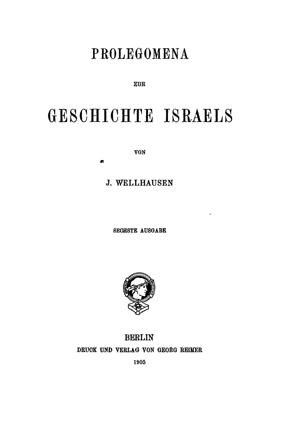 Prolegomena zur Geschichte Israels 6th Edition â€“ PDF/EPUB Version Downloadable
