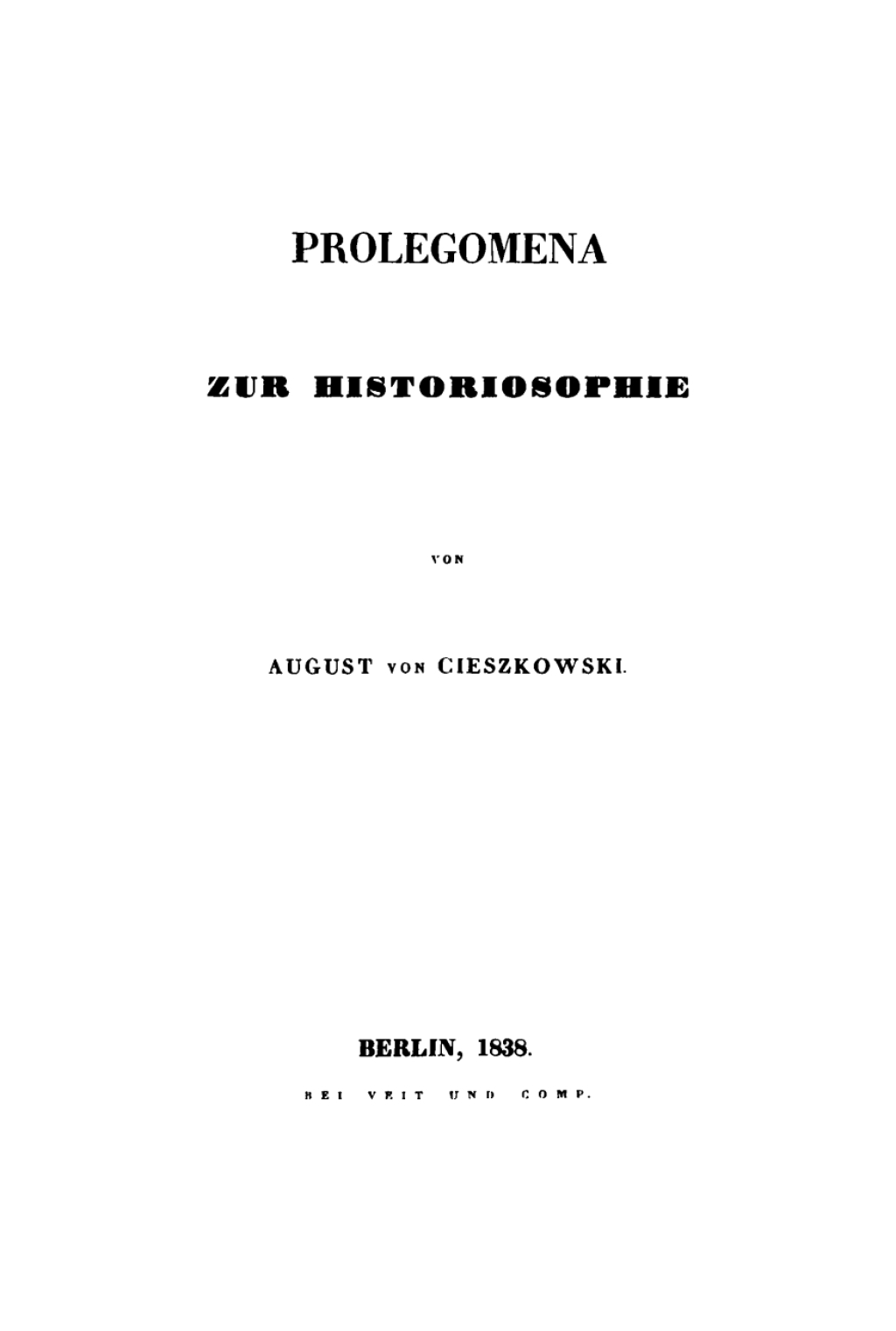 Prolegomena zur Historiosophie 1st Edition â€“ PDF/EPUB Version Downloadable