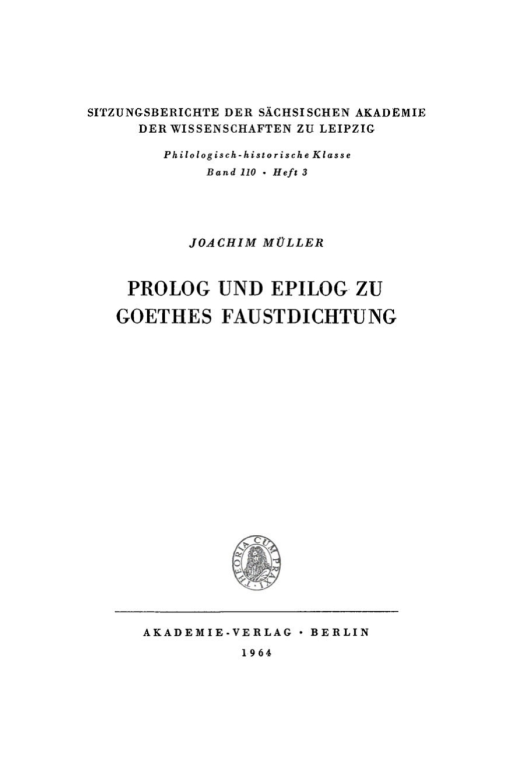 Prolog und Epilog zu Goethes Faustdichtung 1st Edition â€“ PDF/EPUB Version Downloadable