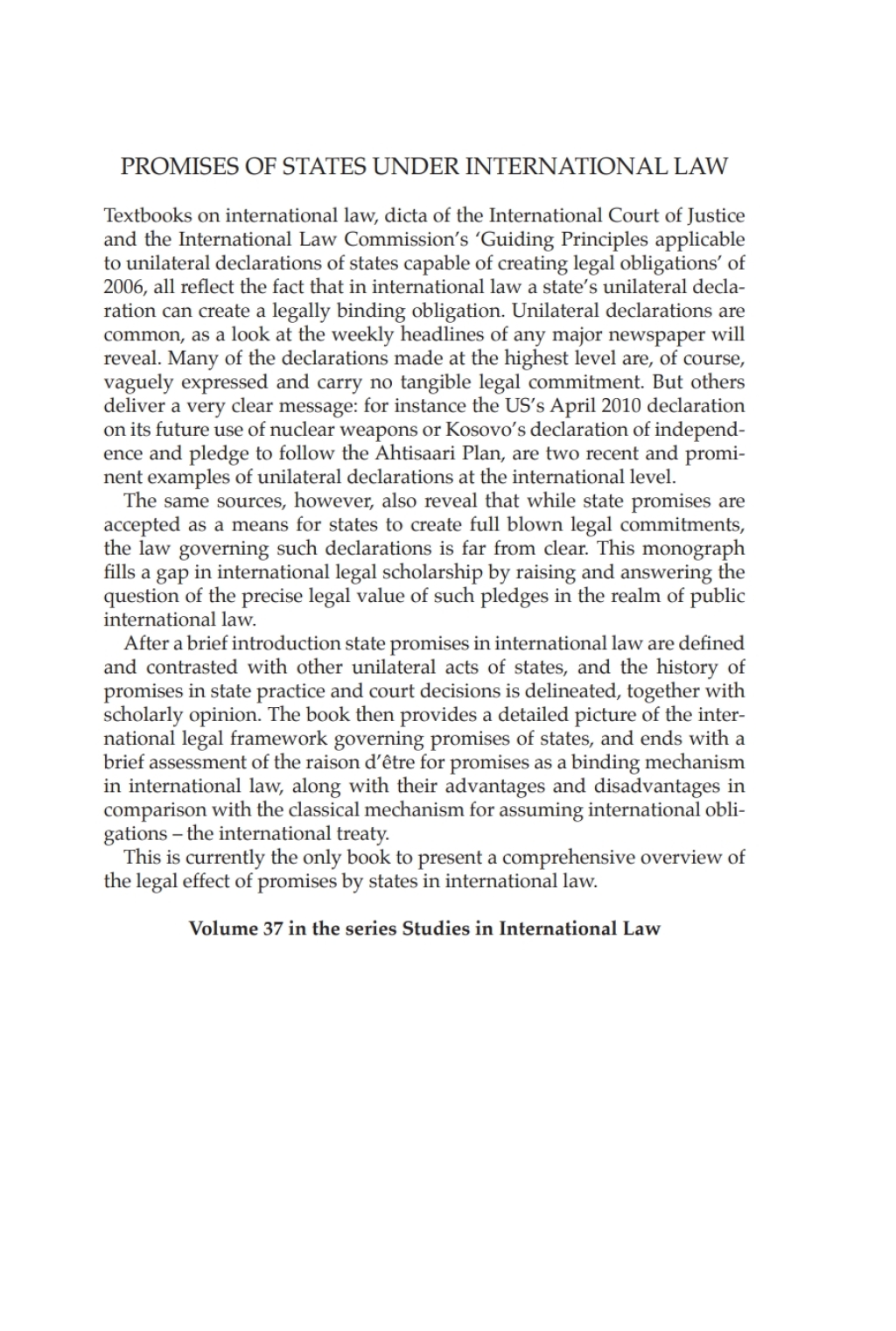 Promises of States under International Law Social and Legal Perspectives 1st Edition â€“ PDF/EPUB Version Downloadable