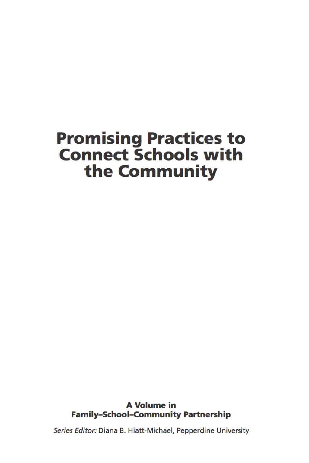 Promising Practices to Connect Schools with the Community  â€“ PDF/EPUB Version Downloadable