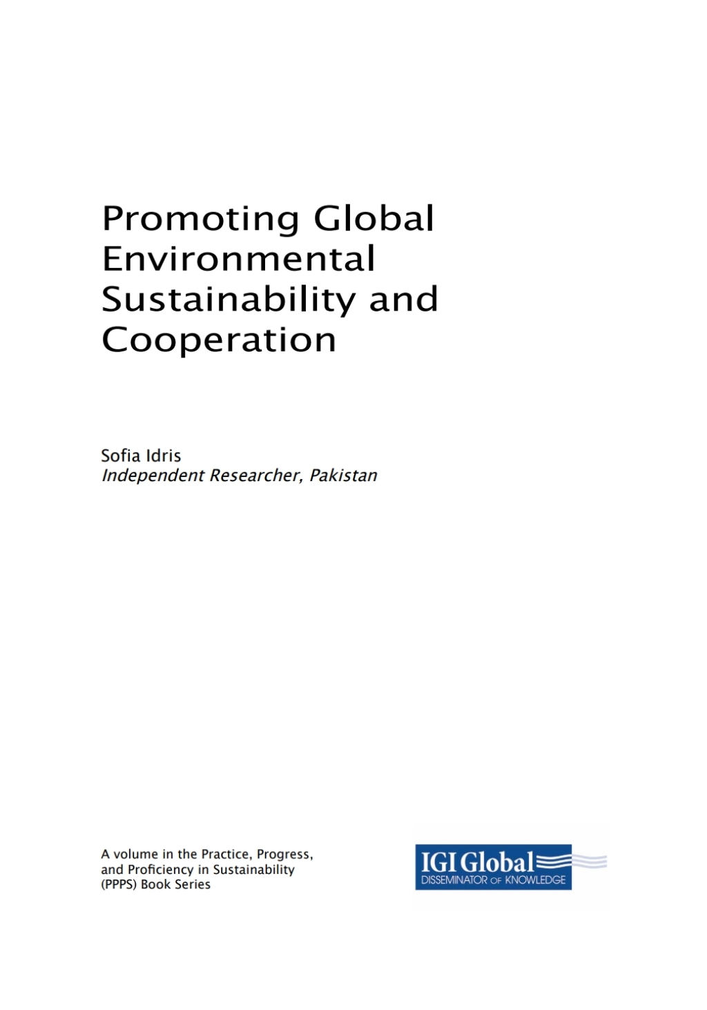 Promoting Global Environmental Sustainability and Cooperation  â€“ PDF/EPUB Version Downloadable